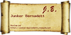 Junker Bernadett névjegykártya